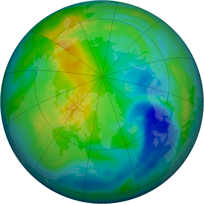 Arctic ozone map for 03 November 1979